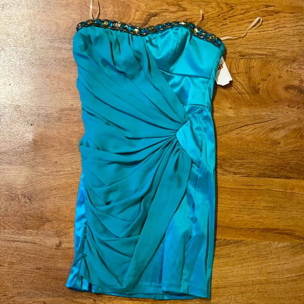 Teal GB mini dress
